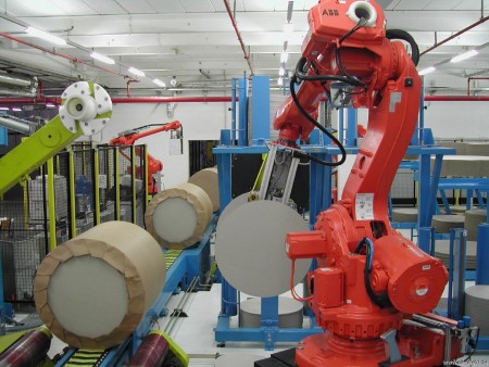 Robotics in roll wrapping