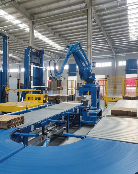 Robotic palletizing box plant